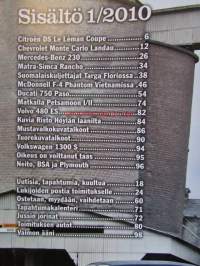 Mobilisti 2009 nr 1 -Lehti vanhojen autojen harrastajille, sisällysluettelo löytyy kuvista.