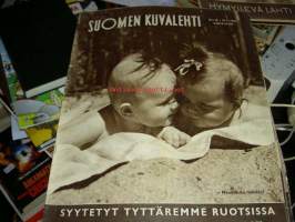 Suomen Kuvalehti 28/1954. (10.7.)Syytetyt tyttäremme Ruotsissa, Professori Yrjö Reenpää, Hellaan auringon kajoa Sisiliassa