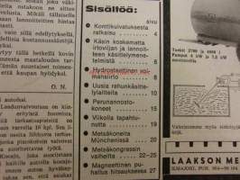 Koneviesti 1970 / 13-14 -mm. Konttikuivatuksesta ratkaisu, Käsin koskematta irtoviljan lannoitteen käsittelymenemenetelmistä, Hydrostaattinen voimansiirto,