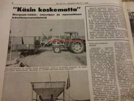 Koneviesti 1970 / 13-14 -mm. Konttikuivatuksesta ratkaisu, Käsin koskematta irtoviljan lannoitteen käsittelymenemenetelmistä, Hydrostaattinen voimansiirto,