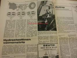 Koneviesti 1970 / 13-14 -mm. Konttikuivatuksesta ratkaisu, Käsin koskematta irtoviljan lannoitteen käsittelymenemenetelmistä, Hydrostaattinen voimansiirto,