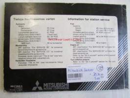 Mitsubishi Lancer Omistajan käsikirja - Owner&#039;s handbook