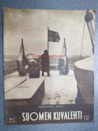 Suomen Kuvalehti 1944 nr 1, 8.1.1944, sis. mm. artikkelit / kuvat / mainokset; Pekka Peitsi; &quot;1944&quot;, Alkoholin yletön käyttö, Häviävät kaupungit - mitä