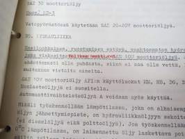 Allic-Chalmers huoltotiedotukset -kansiollinen huoltotiedotuksia 1959-1970