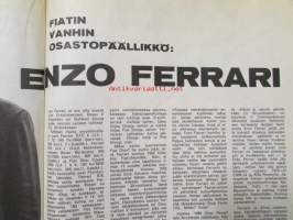 Vauhdin Maailma 1973 nr 5 -mm. Emerson Fittibaldi tentissä, Fiat vanhin osastopäälikkö Enzo Ferrari, Vuosikymmen Eläintarha ajosta, Saarinen sekoitti suurten