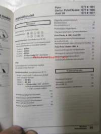 V.A.G Tekniset tiedot, ohjetiukkuudet Volkswagen mallit ja Audi 100/200, tarkemmat tiedot kansikuvasta.