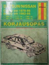 Korjausopas Datsun/Nissan Cherry vm 1979-86 ja Sunny vm 1982-86, 988cc 987cc 1171cc 1269cc 1397cc 1488cc.