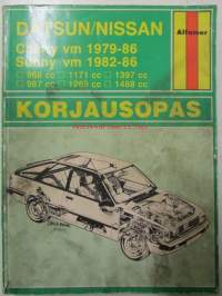 Korjausopas Datsun/Nissan Cherry vm 1979-86 ja Sunny vm 1982-86, 988cc 987cc 1171cc 1269cc 1397cc 1488cc.