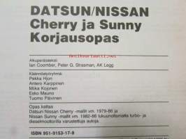 Korjausopas Datsun/Nissan Cherry vm 1979-86 ja Sunny vm 1982-86, 988cc 987cc 1171cc 1269cc 1397cc 1488cc.