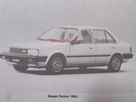 Korjausopas Datsun/Nissan Cherry vm 1979-86 ja Sunny vm 1982-86, 988cc 987cc 1171cc 1269cc 1397cc 1488cc.