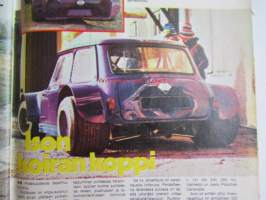 Vauhdin Maailma 1975 nr 5 -mm. Shokki-Cecotto, Ison koirankoppi Mini, Saammeko esitellä Kuningas Richard, Alpine Renault V6 Turbo, TT Tuoreinta tekniikkaa, Trialin