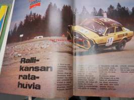 Vauhdin Maailma 1974 nr 7 sis. mm. seur. artikkelit / kuvat / mainokset; Rallicros yhtä paljon show kuin kilpailukin mm. Björn Waldegård, Mauri A. Lindell,