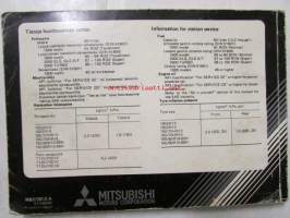 Mitsibishi Galant Omistajan käsikirja -Owner&#039;s handbook
