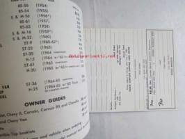 Corvette 1965 Owner&#039;s guide -Omistajan käsikirja