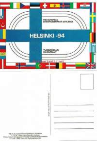 Helsinki -94 Yleisurheilun EM-kilpailut postikortti, kulkematon