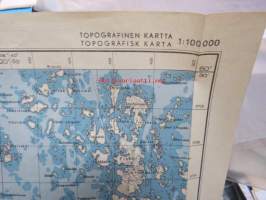 Kumlinge 1023 topografinen kartta 1:100 000 195?