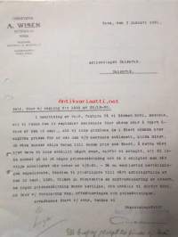 Osakeyhtiö A. Wisen Aktiobolag Wasa, Wasa 3. januari 1921 -asiakirja