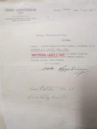 Urho Leppäniemi Sekatavaraliike Teuva, Teuva marraskuun 2. 1939 -asiakirja