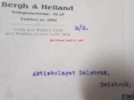 Bergh &amp; Helland, Bergen 17. december 1921. -asiakirja