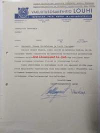 Vakuutusosakeyhtiö louhi, Helsinki 30.7. 1947. -Vanhinkokorvaus asiakirja