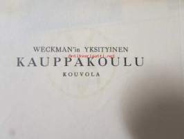Wecman&#039;in Yksityinen Kauppakoulu, Kouvola 4/4. 1931. -asiakirja
