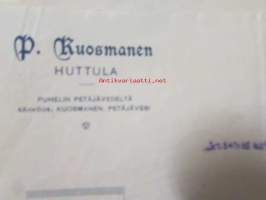 P.Kuosmanen Huttula, Huttula elokuun 1. 1921. -asiakirja