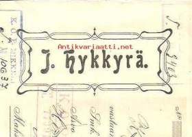 J. Hykkyrä, Hamina / KOP 1908vekseli