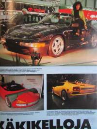 Vauhdin Maailma 1990 nr 4 -mm. Formula 1 1990, Formula 1 USA:n GP Phoenix, Ralli-SM Pohjola-ralli, Ralli-SM Kymenlaakso aina sama naama, Drag-MM Gatornationals,