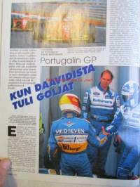 Vauhdin Maailma 1995 nr 11 -mm. Formula 1 Estoril, Nurburgring, Aida, DTM-päätös Hockenhim, Junnut 95/96, F-cup ja naiset, Peurunkaralli, F2 ralli-MM San Remo,