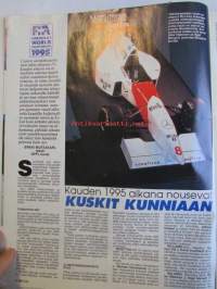 Vauhdin Maailma 1995 nr 3 -mm. Formula 1 kausi 1995 Säännöt Autot Moottorit Kuskit Teamit, Ralli MM Ruotsi, Ralli -SM Hyvinkää, Ralli-SM Junnut, Drag- MM