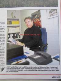 Vauhdin Maailma 1998 nr 6 -mm. Neste Rally Finlandin radiointi - rajoittamista vai kaupallisuutta vai?, Rata-SM Ahvenisto, Sukunimestä on etua, Ruotsalainen