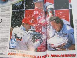 Vauhdin Maailma 1998 nr 6 -mm. Neste Rally Finlandin radiointi - rajoittamista vai kaupallisuutta vai?, Rata-SM Ahvenisto, Sukunimestä on etua, Ruotsalainen