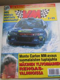 Vauhdin Maailma 1999 nr 2 -mm.Helsinki Thunder Onko katuradalla tulevaisuutta?, Ralli-SM Tunturiralli uusia ryhmävoittajia, Ralli-MM Monte Carlo Mäkinen Monacon