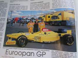 Vauhdin Maailma 1996 nr 6 -mm. Formula 1 GP:t Eurooppa ja San Marino ja Monaco, Kotimaan ratatestipäivät Sport 2000 ja SS-luokat, VM esittelee kemiläisen Esort