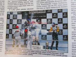 Vauhdin Maailma 1996 nr 6 -mm. Formula 1 GP:t Eurooppa ja San Marino ja Monaco, Kotimaan ratatestipäivät Sport 2000 ja SS-luokat, VM esittelee kemiläisen Esort