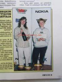 Vauhdin Maailma 1996 nr 8 -mm. Ralli-MM Argentiina Tommi ei ole mikään pommi, Junnu ja Naiset SM Tikkisen vuoro, F-Cup Vammala ja vettä tuli, Formula 1 Ranska