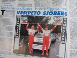 Vauhdin Maailma 1996 nr 8 -mm. Ralli-MM Argentiina Tommi ei ole mikään pommi, Junnu ja Naiset SM Tikkisen vuoro, F-Cup Vammala ja vettä tuli, Formula 1 Ranska