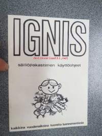 Ignis säiliöpakastimen käyttöohjeet -myyntiesite