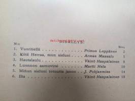 Hengellisiä lauluja kokoelman toimitanut E. A. Taipale,  Miesäänisten laulukuntien ohjelmistoa IX vihko 1925