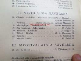 Sukukansain sävelmiä I Suomalaisia, virolaisia ja mordvalaisia lauluja Miesäänisten laulukkuntien ohjelmistoa V vihko