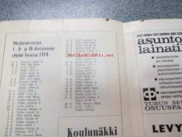Turun Pyrkivä 1974 II Divisioona otteluohjelma -käsiohjelma