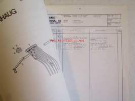 Underhaug Model 1102-1106 Ridgers, Spare parts list  - Multauskone - varaosaluettelo englanniksi