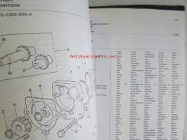 Massey-Ferguson MF 595 Parts Book -varaosaluettelo 4:llä eri kielellä.