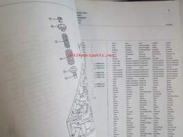 Massey-Ferguson MF 595 Parts Book -varaosaluettelo 4:llä eri kielellä.