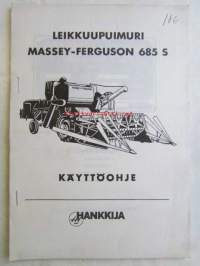 Massey ferguson 685 S leikkuupuimuri käyttöohjekirja