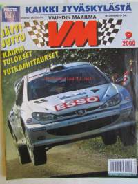 Vauhdin Maailma 2000 nr 9 -mm. Ralli-MM Suomi, Neste Rallyn tulokset, EM Historic Rally Toophy, Formula 1 GP:t Saksa ja Unkari, Ralli-MM Naiset ja Nuoret, Rata-SM
