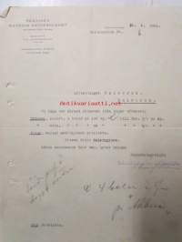 Tekniska Handels Aktiobolaget, Helsingfors 30.6. 1921 -asiakirja