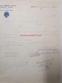 Aktiebolaget Wärtsilä Osakeyhtiö, Wärtsilä 15. Oktober 1921 -asiakirja