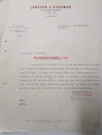 Jansson &amp; Jansson Advokatbyrå, Helsingfors 28. maj 1921 -asiakirja