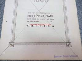 Ab Triga, Helsinki, 1 000 mk -osakekirja